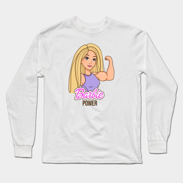 Barbie Power Long Sleeve T-Shirt by Horrible Bunny